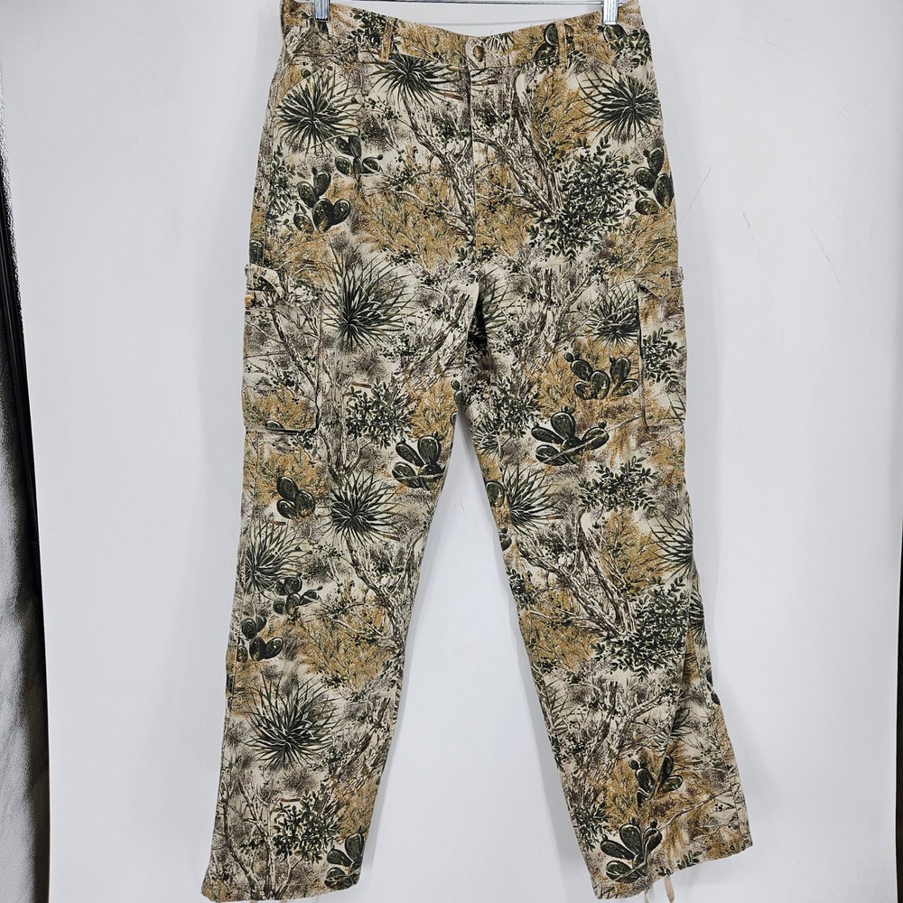 GameGuard Cargo Pants Mens Large Camo Desert Cactus Hunting Hiking Outdoors
